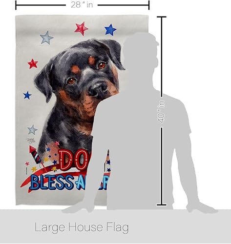 Miniatura 2 de Breeze Decor Juego de bandera patriótica de caoba Rottweiler House Flag Eagle para perro, cachorro, pata mimada, pelo canino, mascota, naturaleza,