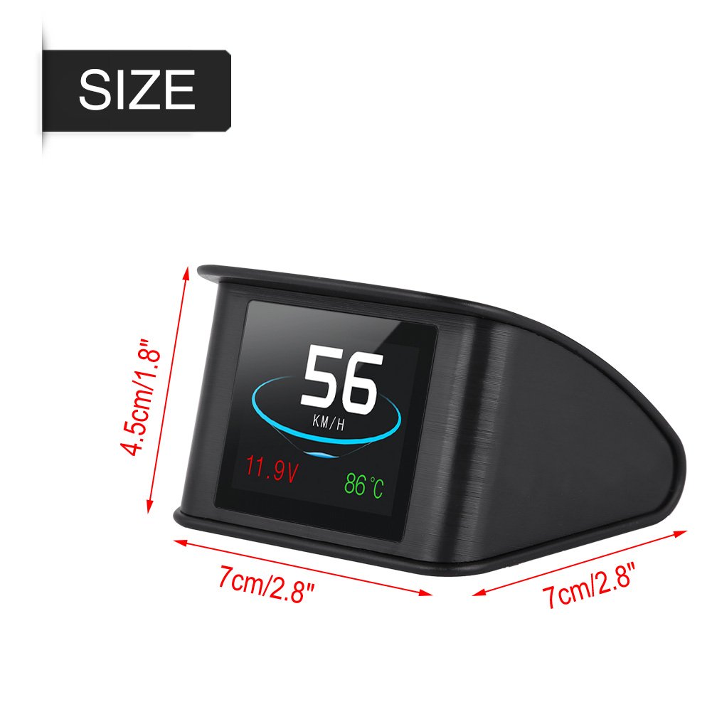 Pantalla del HUD del coche, P10 Universal Car HUD Head Up Display OBD2 Advertencia de velocidad RPM Proyector de consumo de combustible