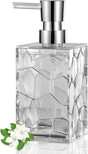 Dispensador de jabón de manos, botellas de plástico acrílico transparente, dispensador de loción recargable para decoración de baño, cocina,