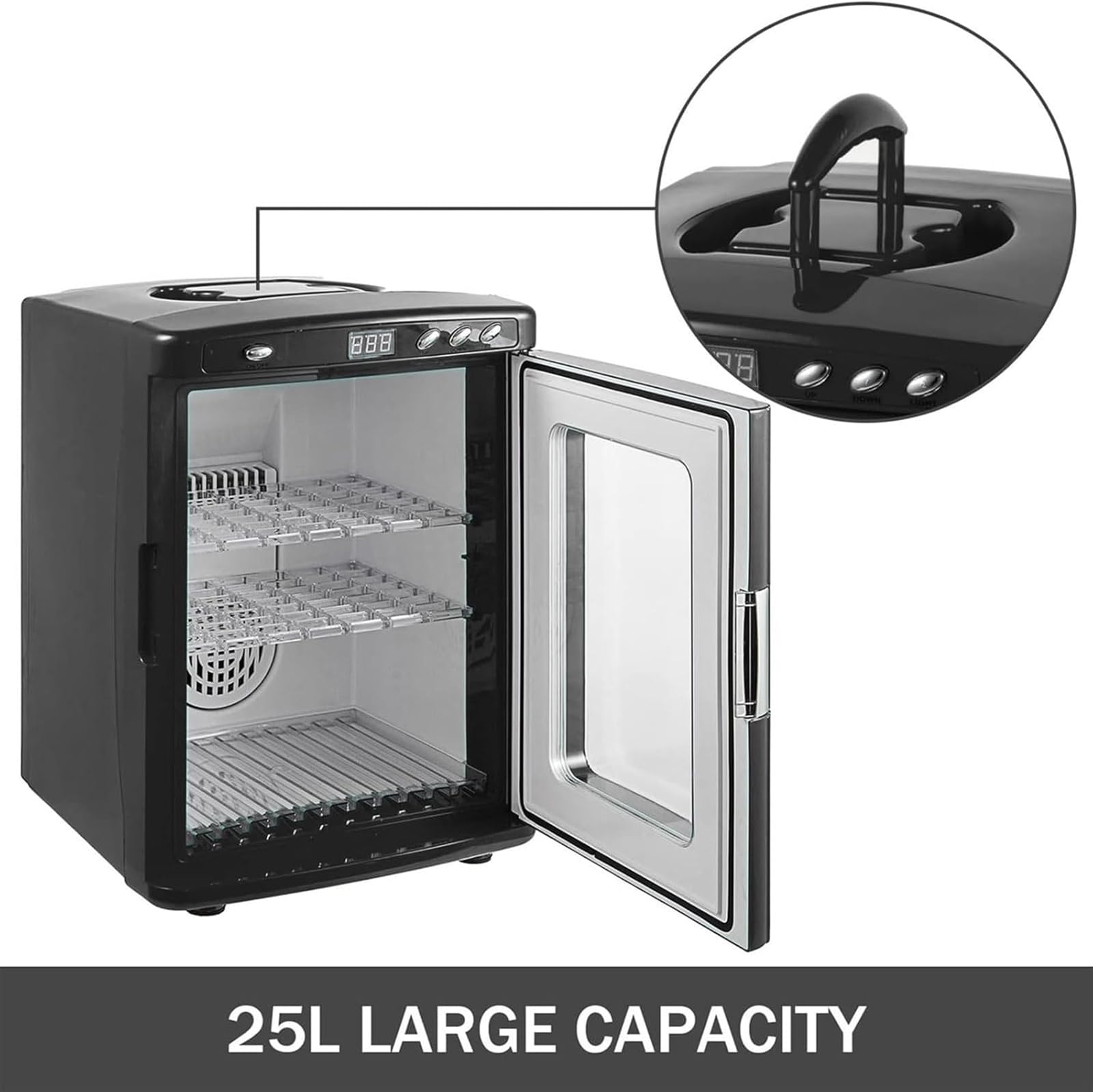 Incubadora De Laboratorio, Incubadora De Reptiles Pequeños, con Mango, Temperatura Ajustable/Control Automático Temperatura/Ventana Súper Grande/Disipación Calor Rápida, para Incubar Huevos