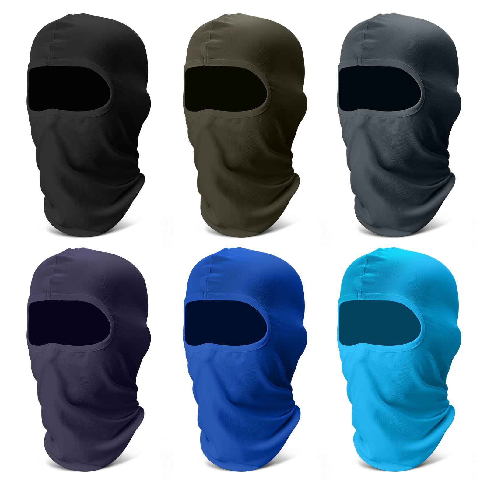 Fivali 6 Pack Balaclava Ski Face Mask Cooling Neck Gaiter Full Head Mask for Men Women
