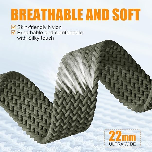 Image of Braided Nylon Band Compatible with Apple Watch 49mm /46mm /45mm /44mm /42mm /41mm /40mm /38mm | Adjustable Magnetic Clasp Strap Fit for Ultra 3 /2 /1, SE3 /2 /1 & Series 11 /10 /9 /8 /7 /6 /5 /4 /3 /2 /1
