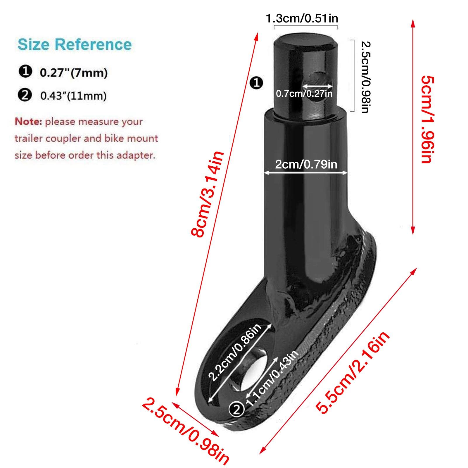 5 Przystawka do przyczepki rowerowej do roweru, Akcesoria do adapterów rowerowych, Zaczep rowerowy Zaczep do przyczepy rowerowej ? ?cznik do przyczepki rowerowej Adapter do mocowania K?towe
