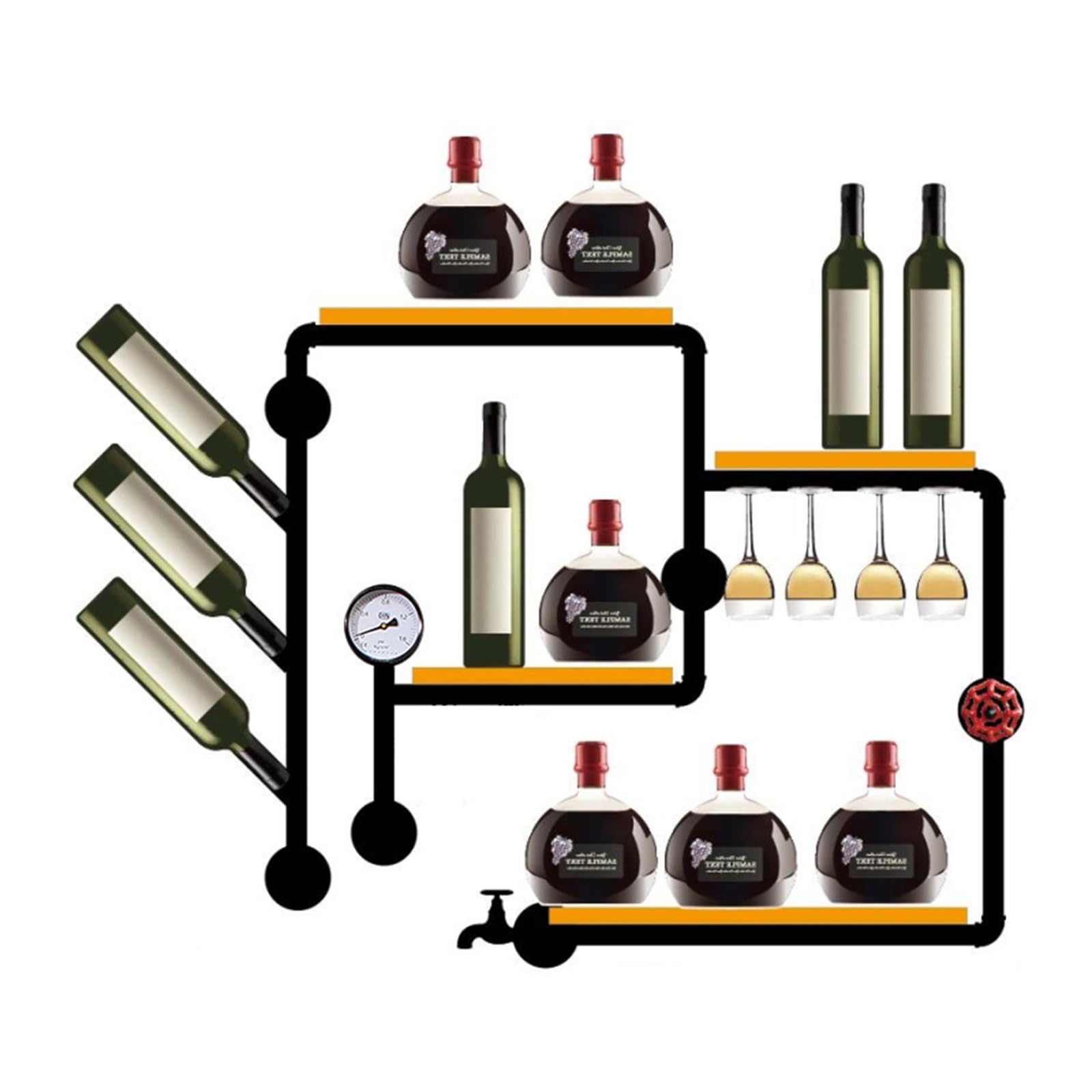 Support de bouteille de vin mural pour gagner de la place dans la cuisine