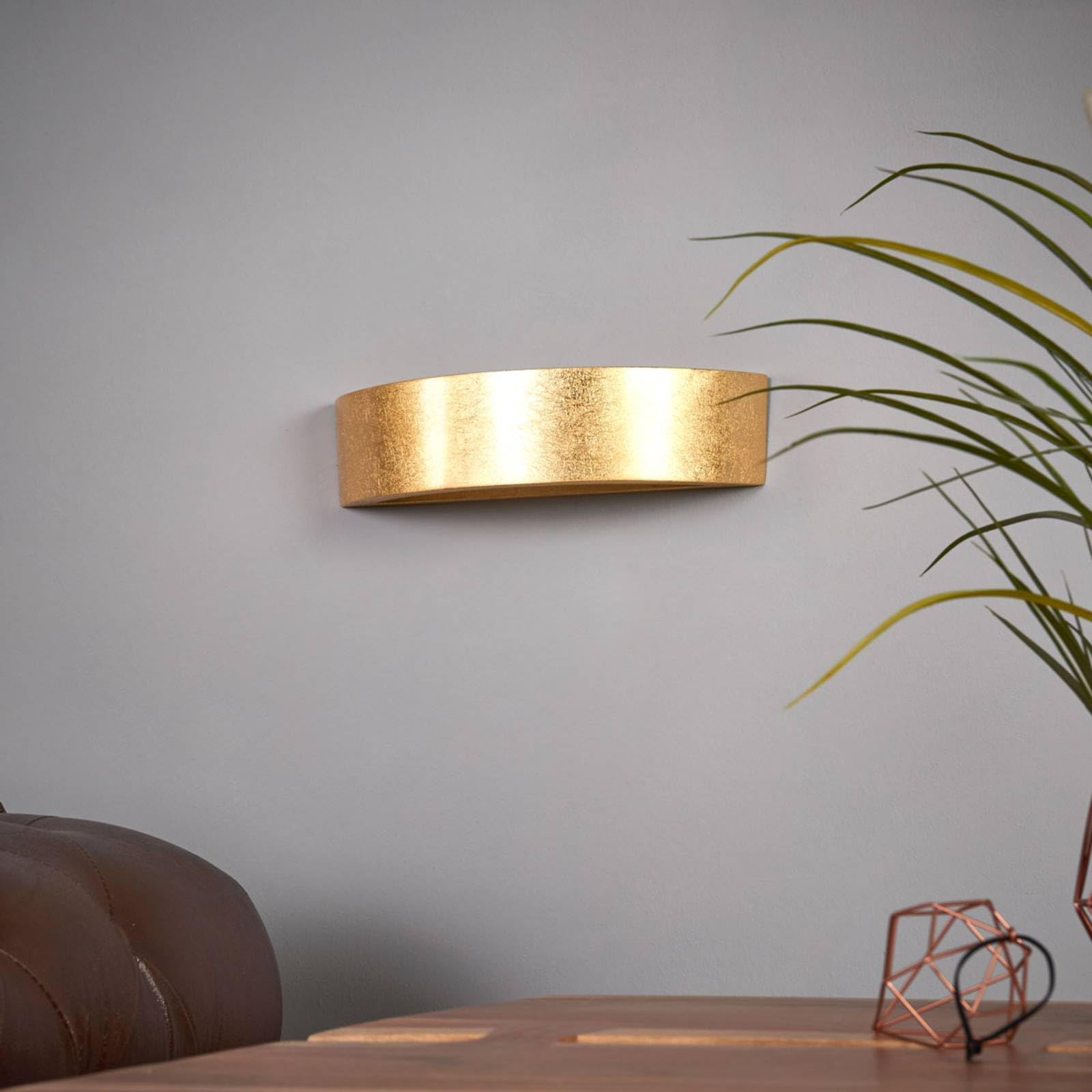 Lindby Wandleuchte, Wandlampe Innen Jasin (Modern) in Gold/Messing aus Gips/Ton (1 flammig E14) - Wandstrahler Wandbeleuchtung Schlafzimmer Wohnzimmer Wohnzimmerleuchte