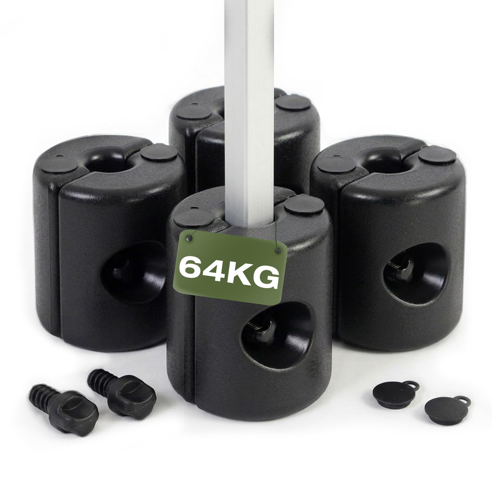 Sekey Pavillon Gewichte 4er Set – bis 64 kg Wasser- & sandbefüllbar, Wetterfestes HDPE, Eigentgewicht 3,5 kg, Standfüße für Pavillon, Gartenzelt & Party, Einfache Montage, Maximale Stabilität