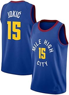 Men's Basketball 15# Nikola Jokic Retro Jersey, Cool Breathable Fabric, Unisex Basketball Fan Sleeveless Sport Vest T-Shirt(Size:XXL,Color:D)