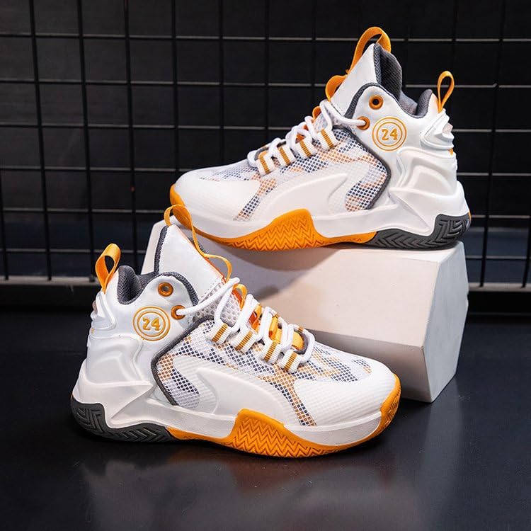 Boys Basketball Shoes 2025, Non-Slip Breathable Kids Athletic Sneakers for Outdoor Running, Lightweight Mesh Boys Sports Shoes with Cushioned Support2
