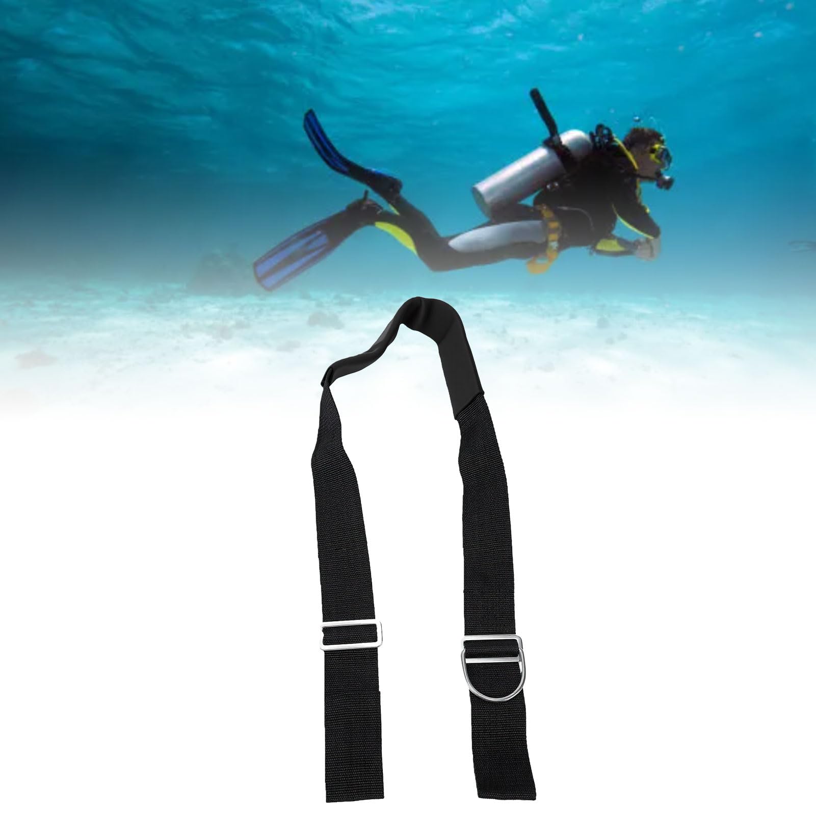 Diving Crotch Strap with 50in Stainless Steel D Rings | Ajuste seguro, material de nailon, fácil instalación, compatibilidad universal, diseño duradero