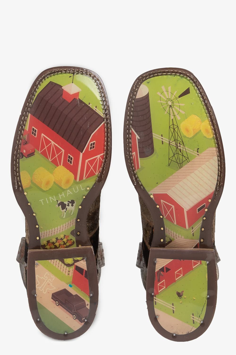 Tin Haul Women's Furrlicious Western Boot Broad Square Toe - 14-021-0007-1446 BR 7 1/2 M US Brown