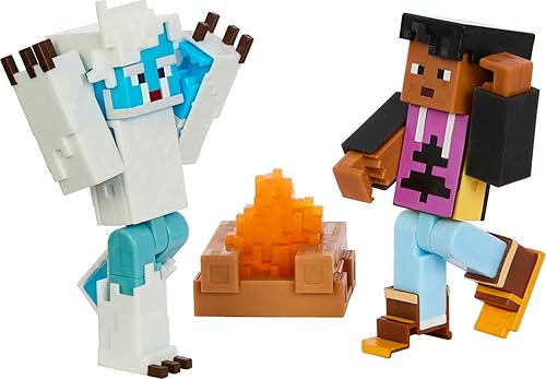 Miniatura 5 de Mattel Minecraft Creator Series - Juego de figuras de acción y accesorios coleccionables, Mount Enderwoood Yeti Scare con figuras de Steve y Yeti