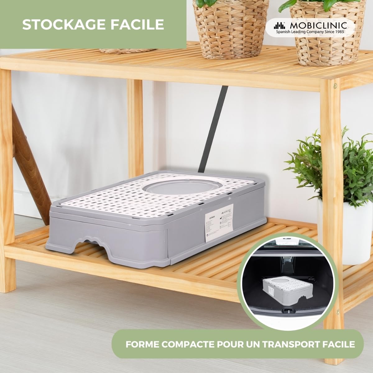 Mobiclinic® Pets, Bac à litière pour Chats Couvert, Tiroir Amovible, Inclus Une Pelle, Catbox, Double entrée Frontale et supérieure avec Couvercle, Grille, Démontable