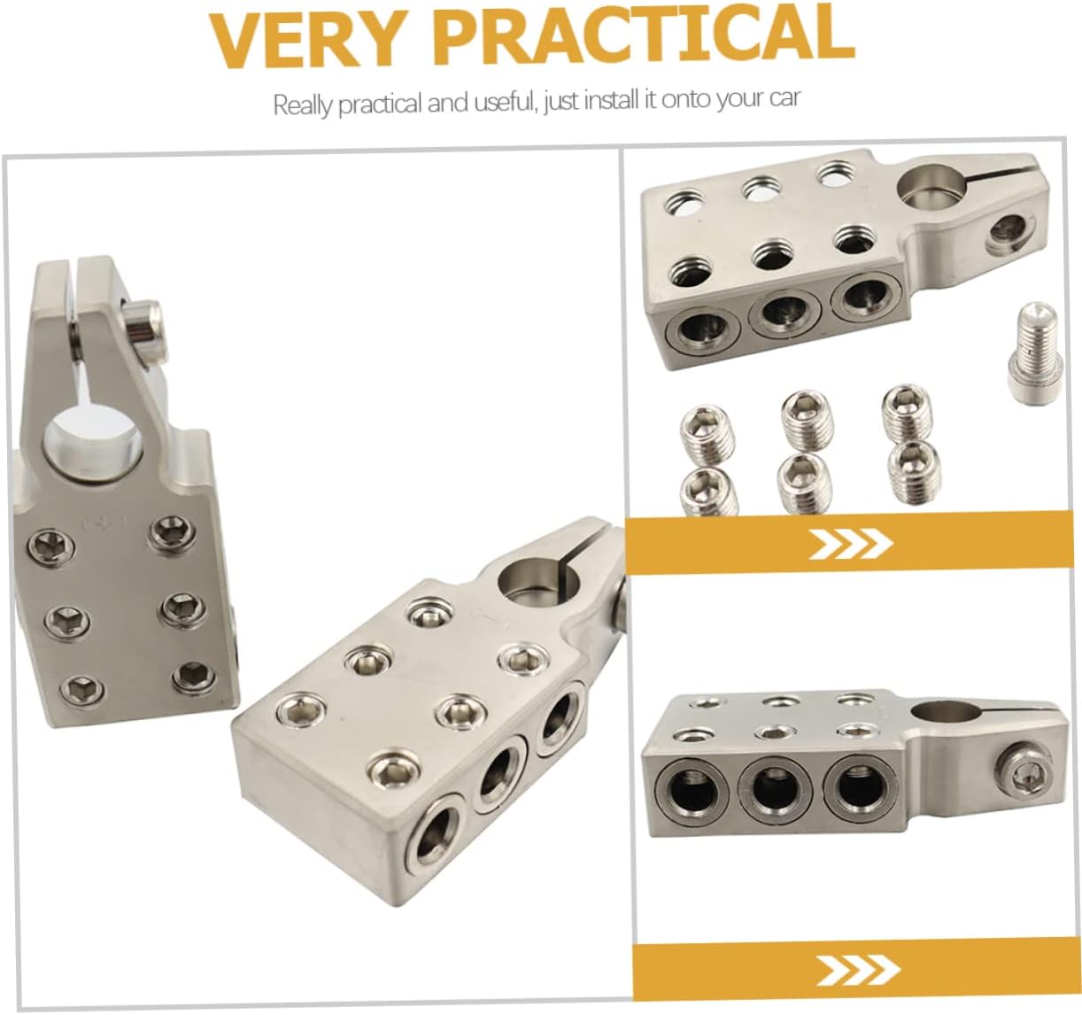 2/0 AWG Car Battery Terminal Clamp Connector Set for Automotive Batteries for Car Accessories and Amplifier Wiring