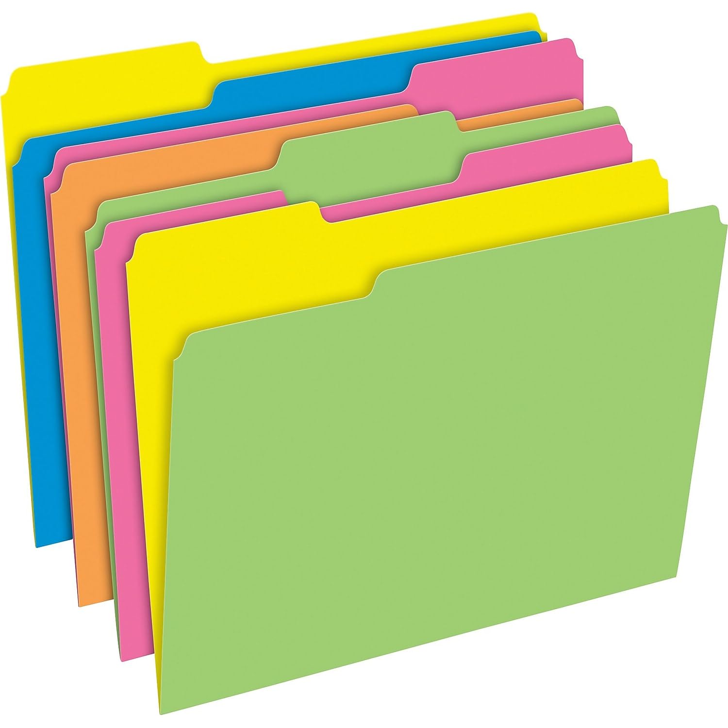 Pendaflex Glow Twisted - Cartelline per cartelle doppie, assortite, 1/3, confezione da 12