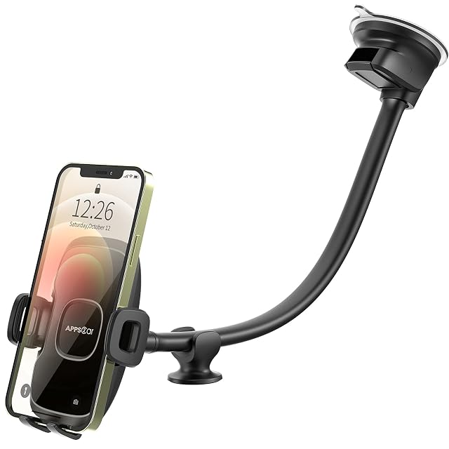 APPS2Car 14 Gooseneck Car Phone Holder Heavy Duty Phone Holder for Truck Flexibile Long Arm Anti Shake stabilizer
