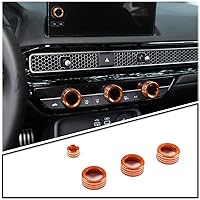 Vista 8 de Cubiertas de perilla de volumen de aire acondicionado de consola central para Honda Civic 2022/Honda CRV 2023, 4 piezas de aleación de aluminio A/C