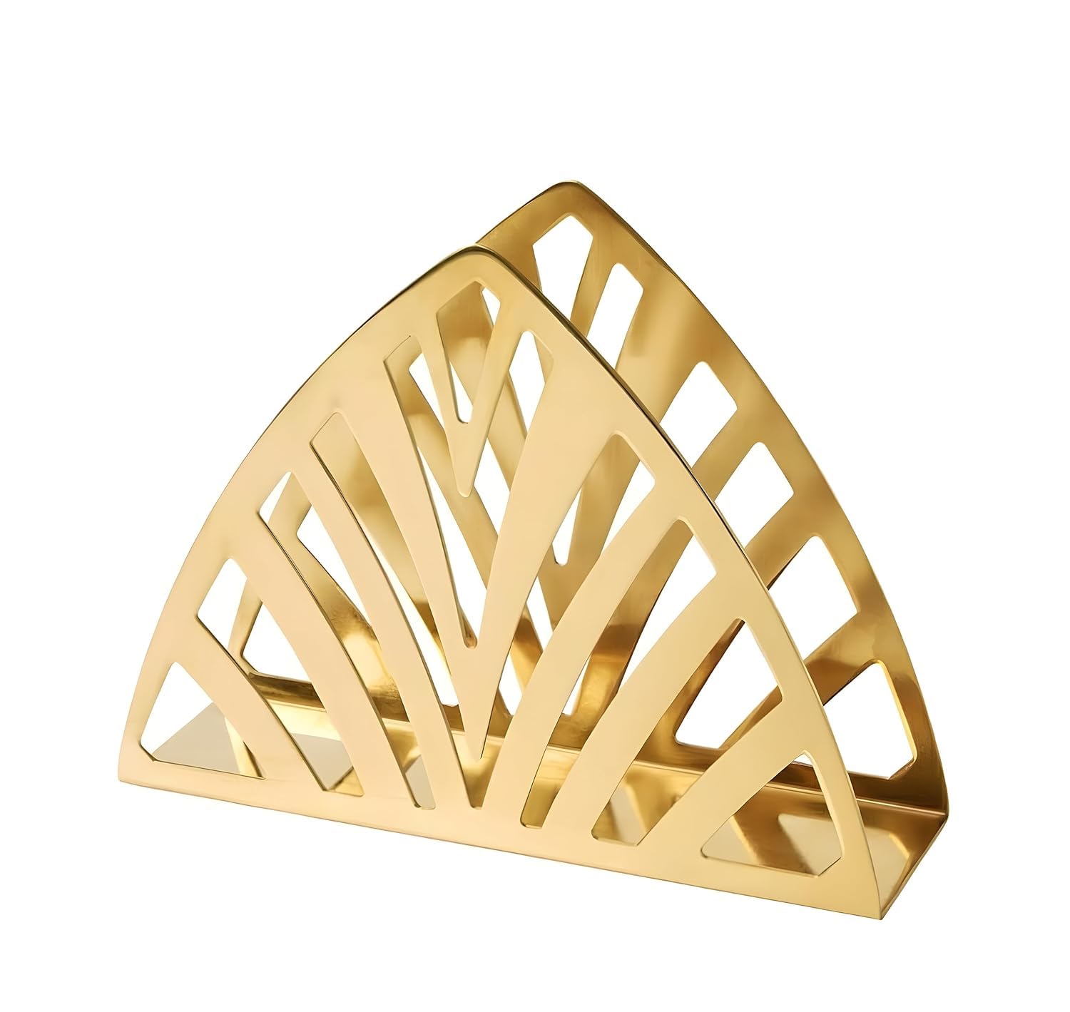 ServEzee Tissue Paper Holder | Decorative & Attractive Golden Triangle Stainless Steel Napkin Dispenser Stand for Home, Kitchen, Dining Table, Office Desk, Resturant & Cafeteria, Hotel etc.-image-6