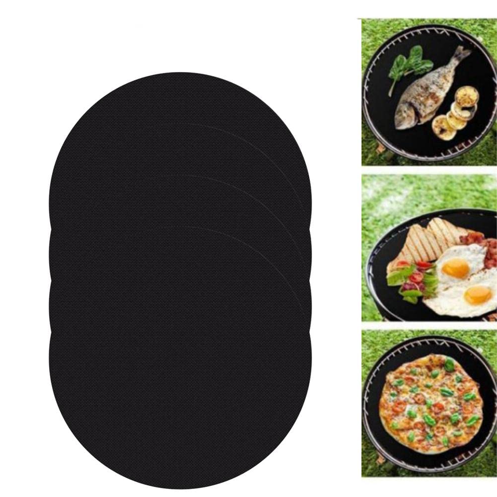 SPORTARC Lot de 4 tapis de cuisson ronds anti-adhésifs pour barbecue 40 cm