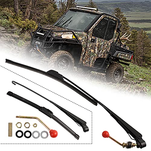 26 Wide Range Hand Operated Windshield Wiper Kit Manual Windshield Wiper Blades for Polaris Ranger RZR 900 1000 X3 General Can Am Kawasaki Honda Pioneer Golf Cart, Polaris UTV Accessories