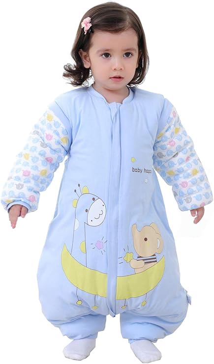 Chilsuessy Nursery,Bedding,Blankets & Swaddlers,Swaddles Chilsuessy Baby Winter Sleeping Bag with Removable Sleeves and Feet 3.5 Tog Kids Sleeping Bag for Infant Toddler 1-4 Years Old, Blue, XL/Baby Height 90-100cm