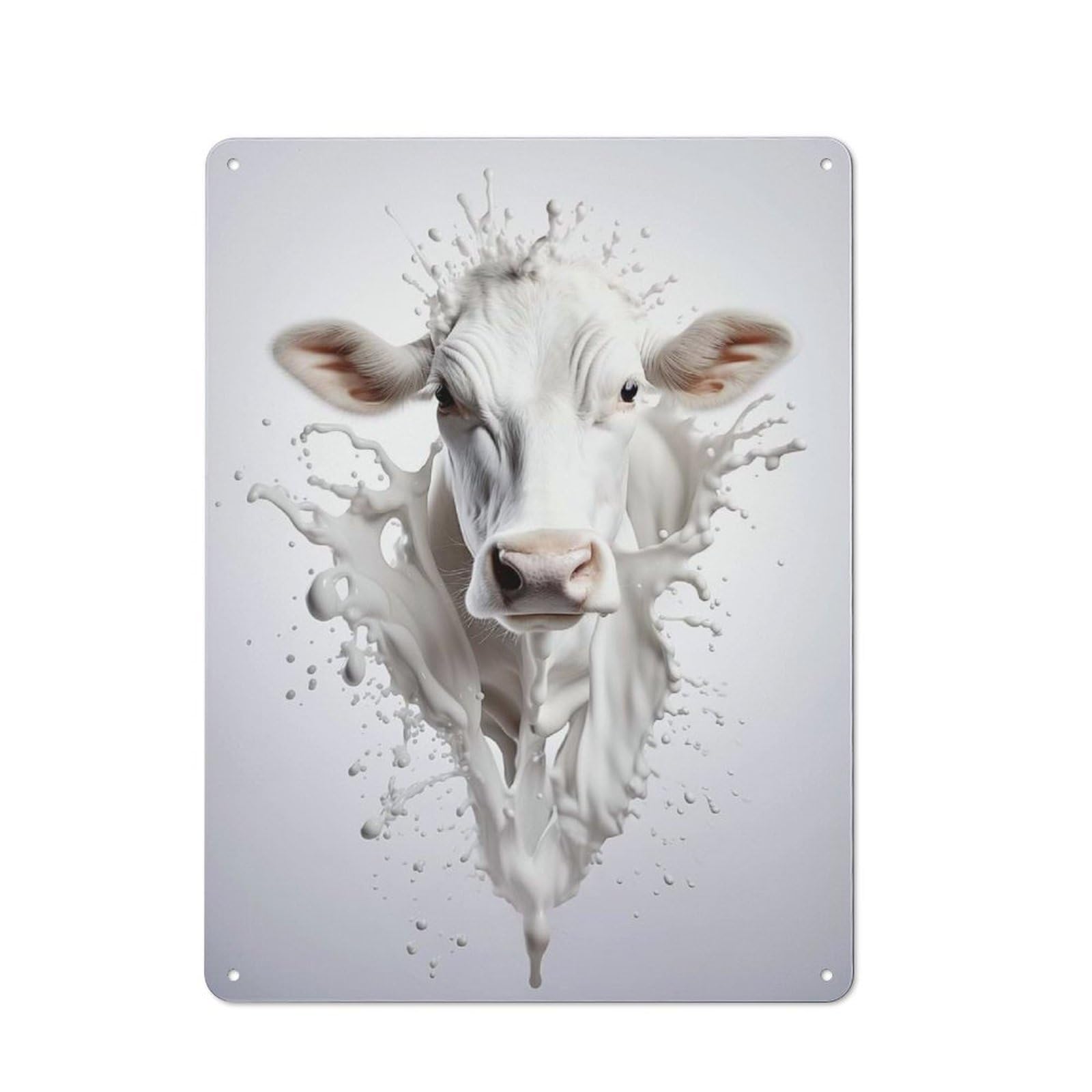 Junmoney Style For Hobby Room Or Studio, Milky Cow Retro- Tin Sign 40X30cm, For Room Styling Across Hobby Rooms And Studios