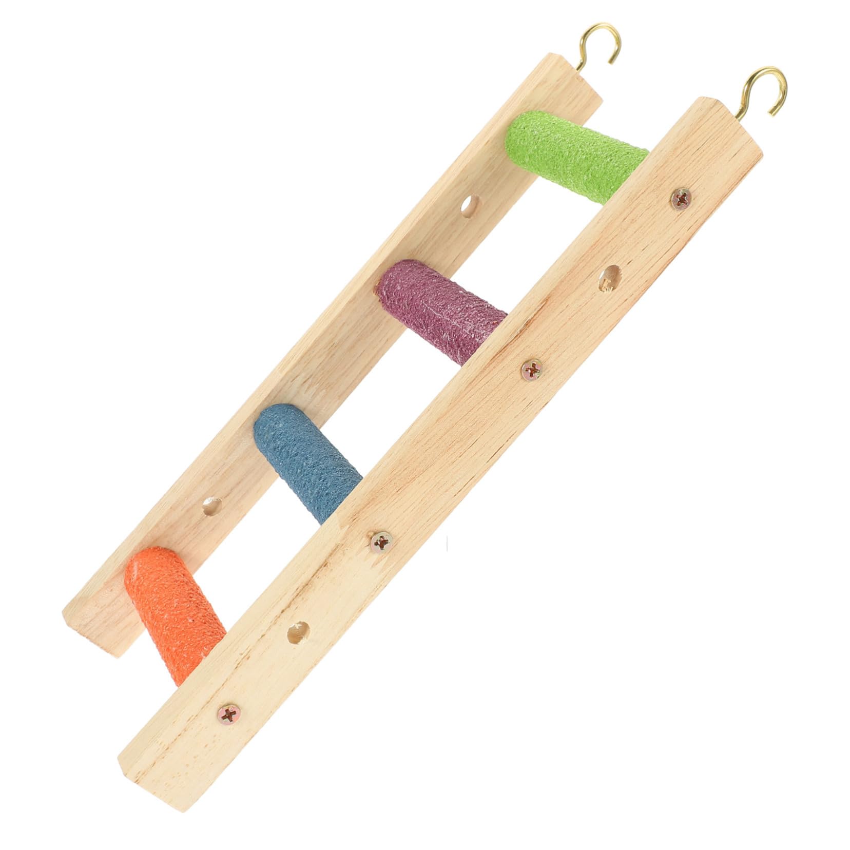 HANABASS Climbing Toy for Parrots Wooden Ladder for Bird Cage Chinchilla Ladder 4 Smooth Steps Rat Toy