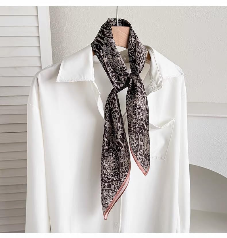 Image of ANDANTINO 100% Mulberry Silk Scarf -21 inch Square Neckerchief with Gift Packed