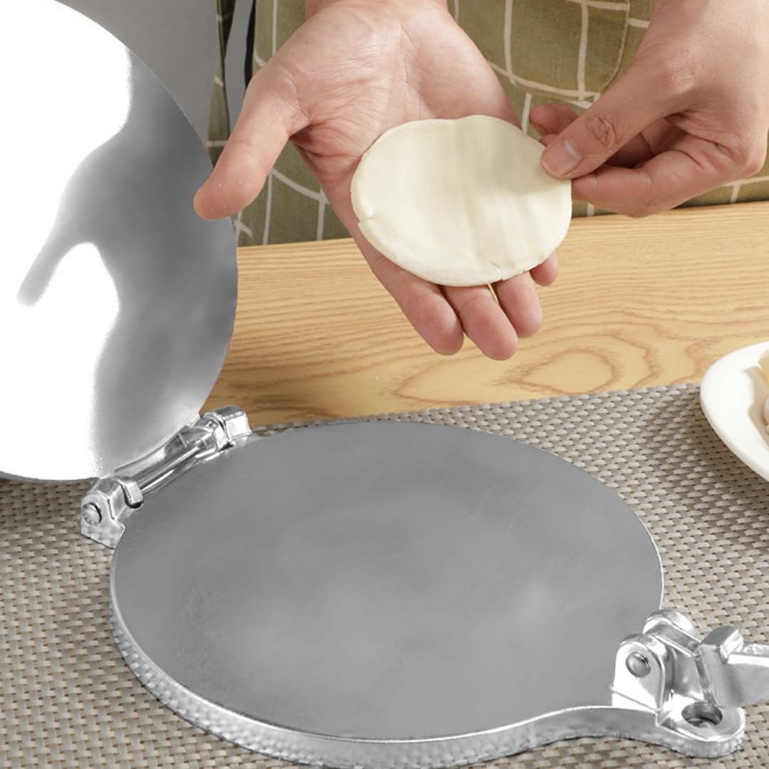 Presse à Tortillas, Machine à Tortillas en Alliage D'aluminium de 20 Cm avec Outil de Pressage Roti à Poignée Incurvée pour la Fabrication de Tortillas Mexicaines, Chapati, Comales Para Tortilla, Pata
