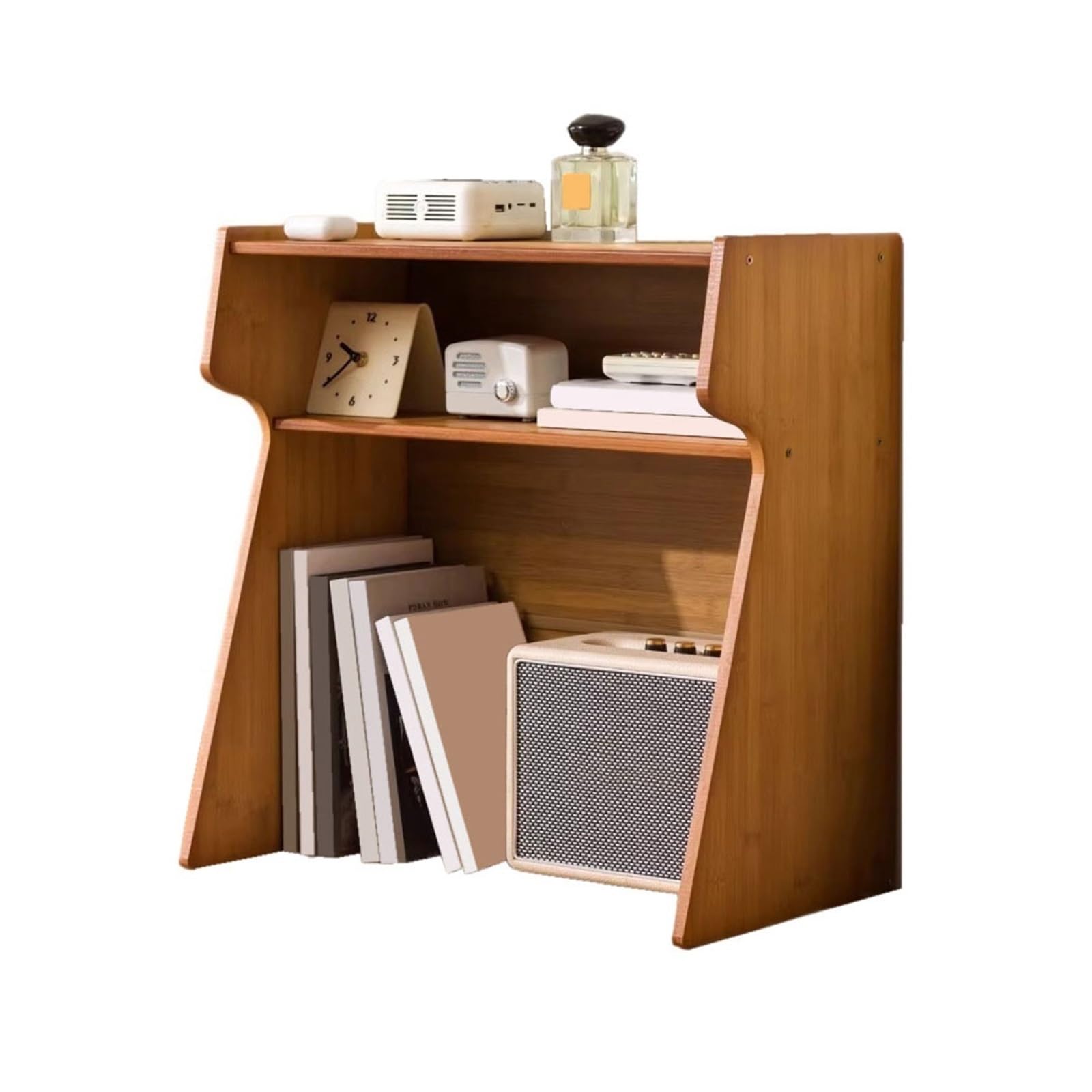 Cenz-888 Portable Bookshelf Desktop Vertical Multi-layer Bookshelf Creativity Storage Rack with Curved Side Plate Storage Rack