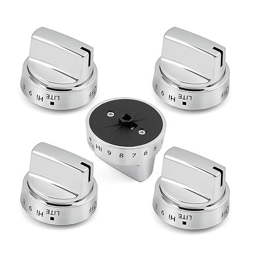WB03X24818 KIP 5G92 Stove Knobs Cooktop Replacement Parts for GE Range Cooktop Oven Knob Adora JGB700SEJ4SS Gas Stove Top Knob JGB735SP1SS JGB700SEJ1SS Surface Burner Control Knobs 5 Pcs
