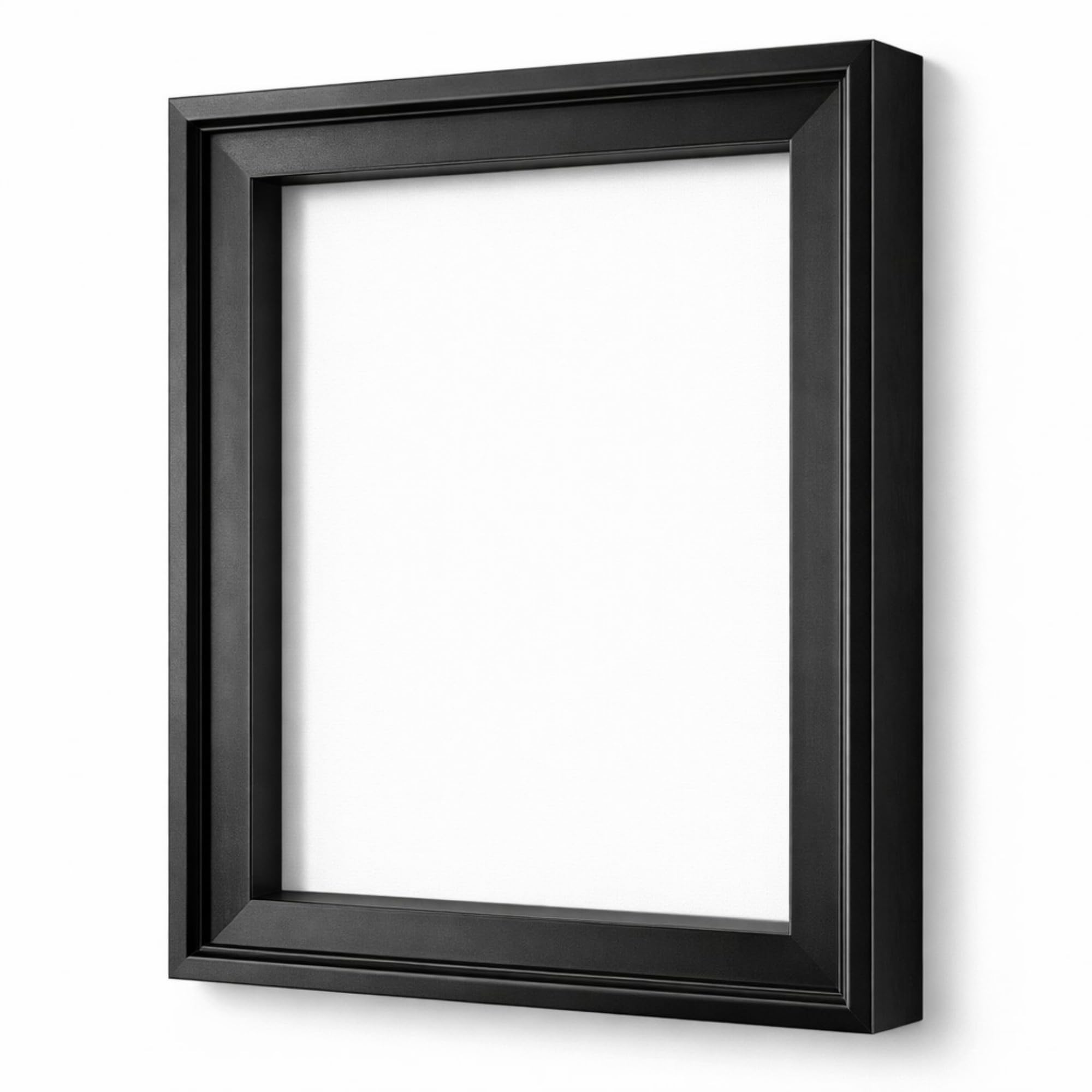 Canvas Floater Frame for 1 to 1.25 Inch Deep Gallery Wrapped Canvas, Modern Wood Grain Textured Floating Frame for Finished Oil Paintings &amp; Wall Art, Durable Lightweight Polyresin, Made in USA (Black,8 x 10 Inch)