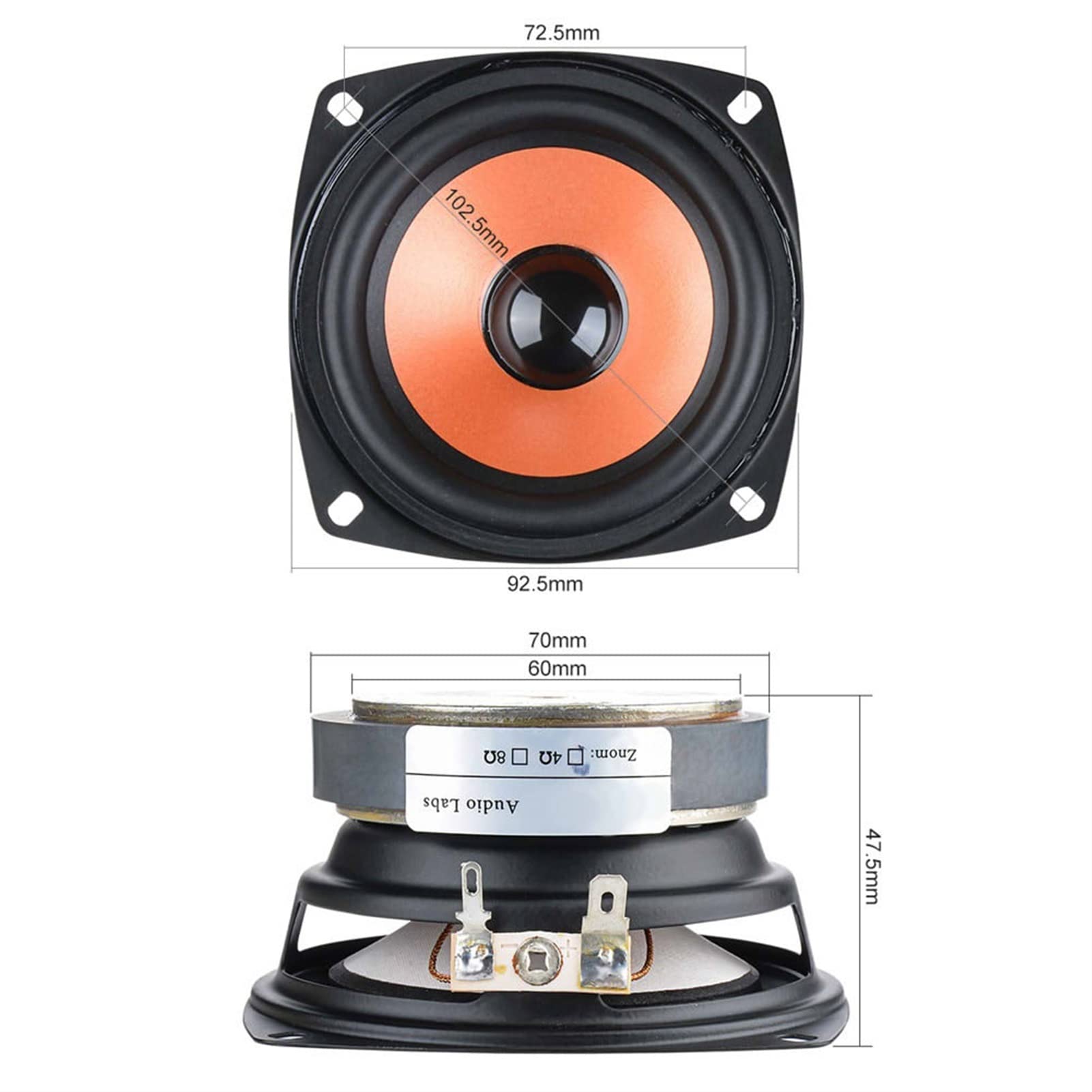 2 altavoces de 3.5 pulgadas, 4 ohmios, 20 W, columna de controlador, portátil, altavoz de sonido de fiebre, altavoz de bricolaje para cine en casa