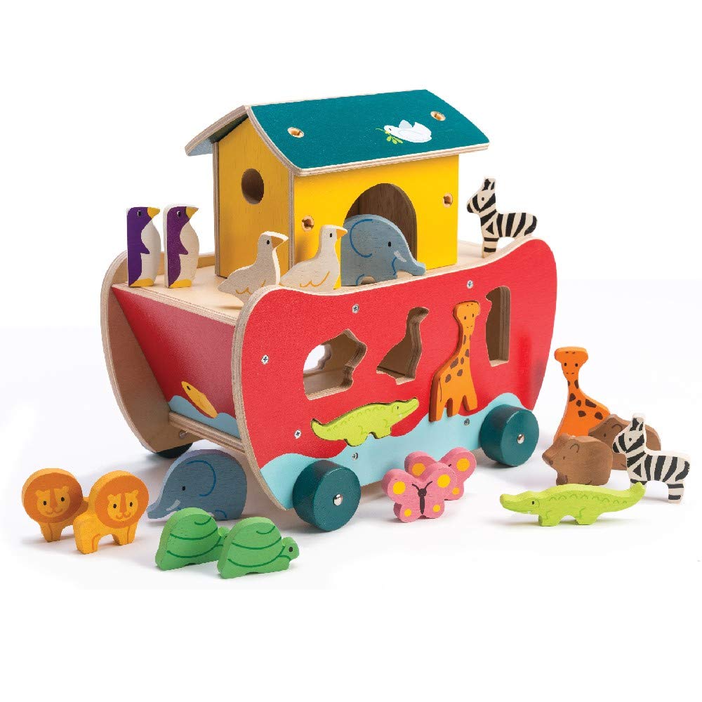 Tender Leaf Toys Noah s Shape Sorter Ark Wooden Animal Shape Sorting Tender Leaf Toys Noah s Shape Sorter Ark Wooden Animal Shape Sorting