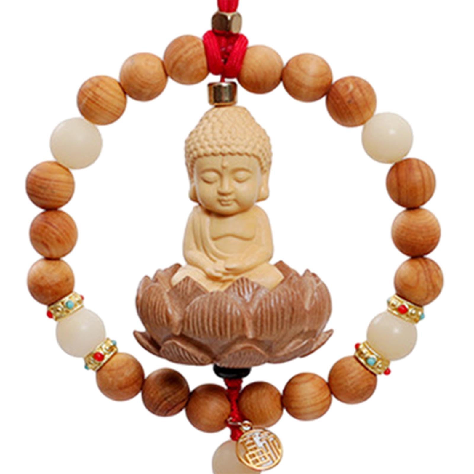 Great Compassion Mantra Scripture Car Pendant Buddhist Charms Rearview Mirror Decoration Yellow