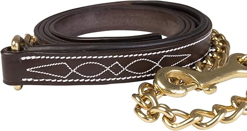 Huntley Equestrian Correa de cuero con cadena (costura elegante, acolchada)