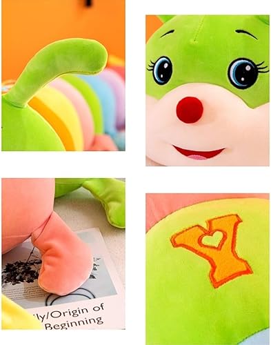 Miniatura 7 de Almohada de peluche multicolor de oruga grande para abrazar, bonita almohada suave de felpa, juguete de peluche gigante, regalos para cumpleaños de