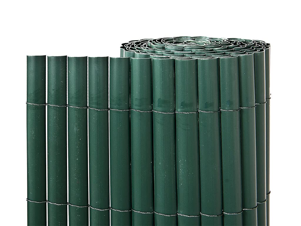 Suinga - Canisse en PVC Simple Face (2 x 5 m, Vert foncé). Tapis de Protection visuelle pour Jardin, Balcon ou terrasse.