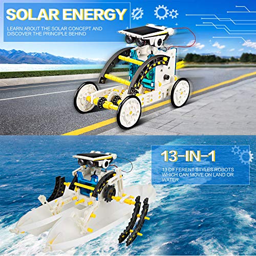 13-in-1 Solar Robot Toy with Plier, STEM Toys Robots for Kids 8 9 10 11 12+, DIY Science Toy Solar Powered Building Robotic Set,Science Experiment Kit for Kids,Education Building Toy Gift for Boy Girl - Thumbnail 2