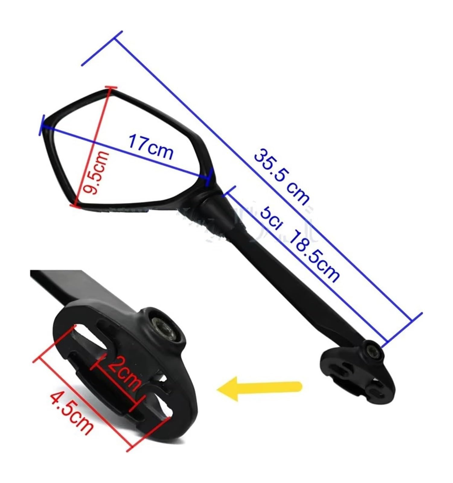 Set Specchietti Retrovisori Moto Per CBR F4 GT Lungo Asta 2 Pezzi Corsa Moto Specchietto Sport Scooter Retrovisore