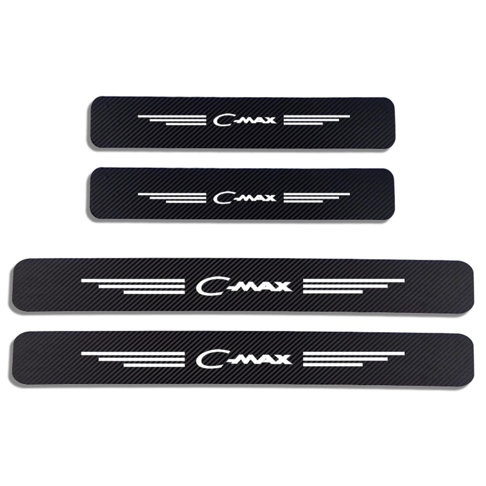 Symilov 4Pcs Car Door Sill Protector for Fo-rd B-MAX GT KA FLEX FREESTAR C-MAX Figo, Anti Scratch Carbon Fiber Threshold Edge Entry Guard Stickers Kick Plates Styling Accessories, C~MAX