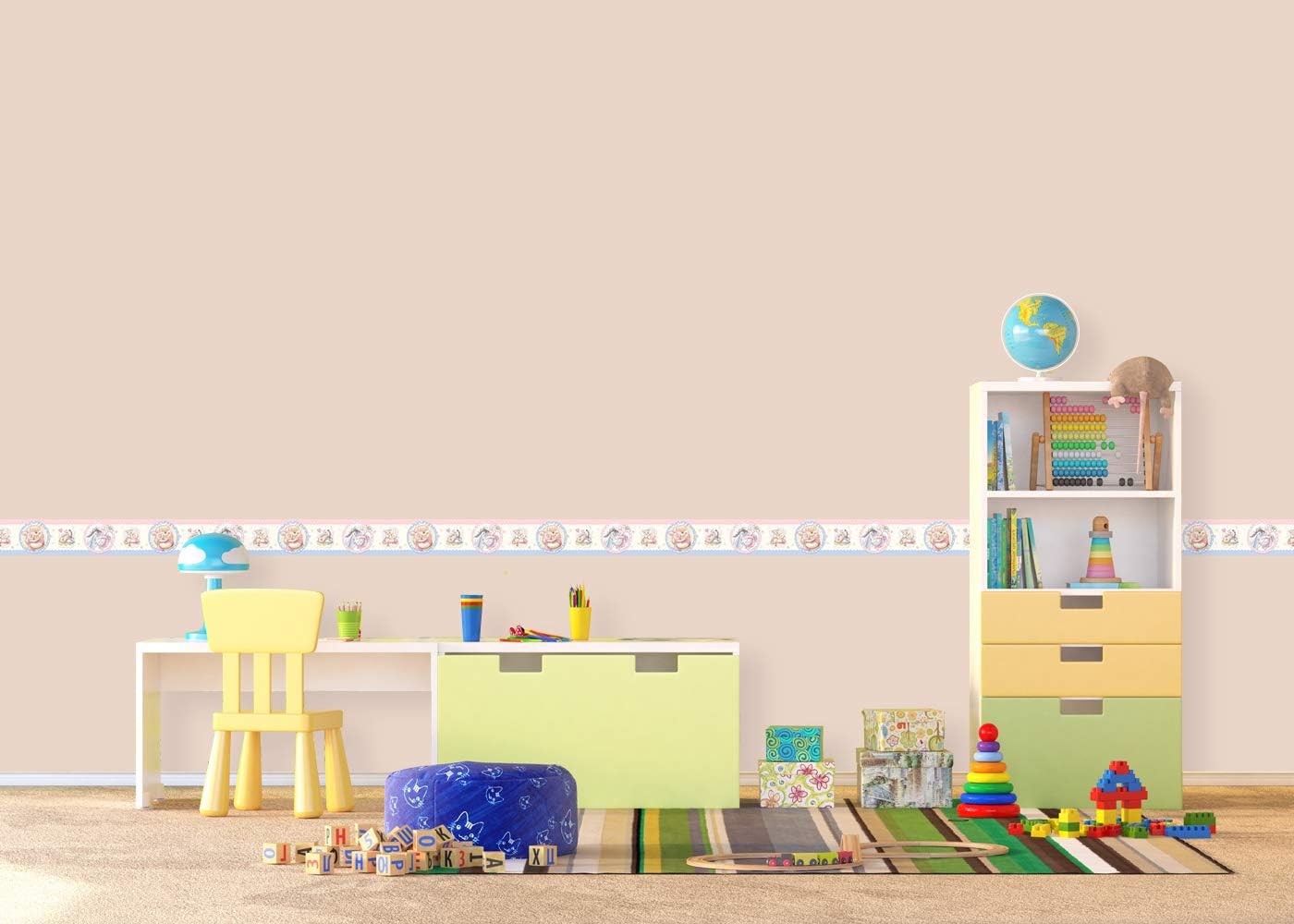 AG Design Disney Winnie The Pooh Wall Stickers, Self Adhesive Film, Multi-Colour, 500 x 14 cm