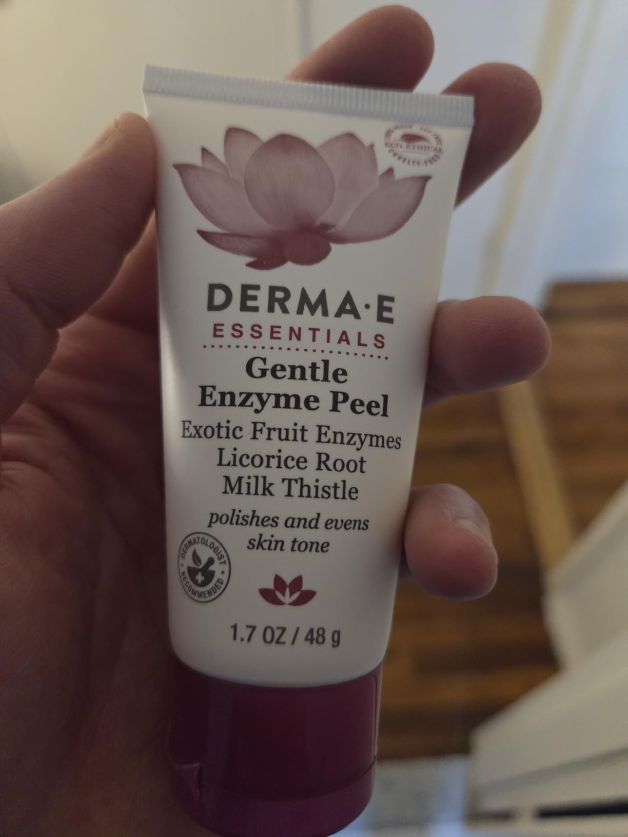 DERMA E Gentle Enzyme Peel – Brightening Exfoliator Mask – Natural Enzymatic Chemical Peel with Papaya, Milk Thistle and Licorice Root - Resurfaces, Smooths and Rejuvenates Facial Skin, 1.7 oz