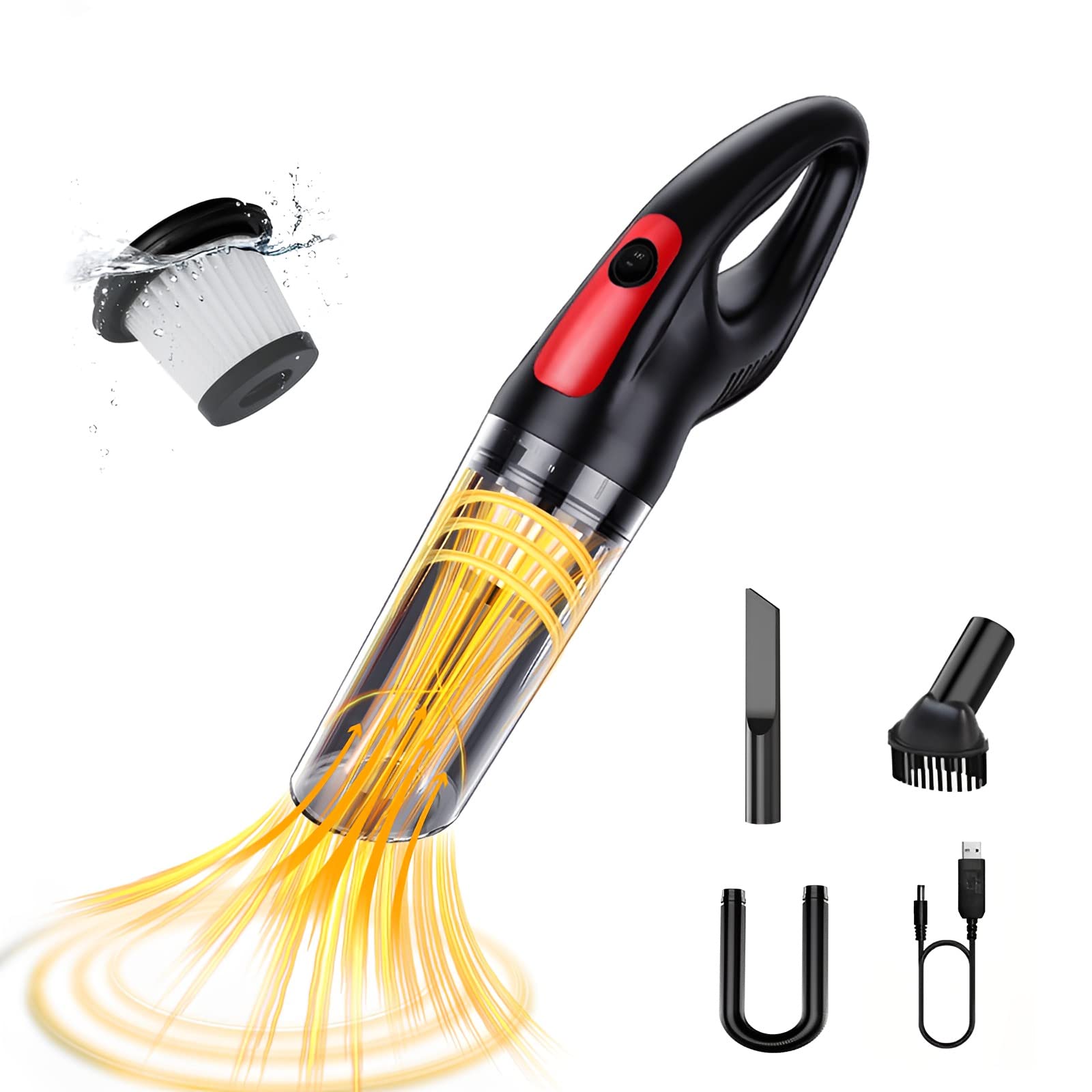 Vacuum Cleaner Handheld Cordless Mini Car Vacuum Cleaner Portable High Power Rechargeable for Car Home Office Pet Hair Travel Kitchen Cleaning