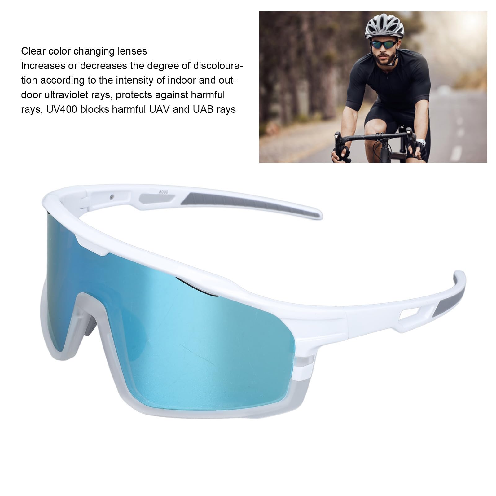 RiToEasysports Occhiali da Sole Sportivi Polarizzati, Occhiali da Ciclismo a Prova di con Telaio Miope per Le Lenti Intercambiabili per la Pesca da Corsa