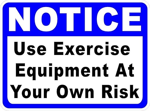 Aviso Uso de Equipo de Ejercicio Bajo Riesgo Propio. 12x18. Seguridad en el Gimnasio.