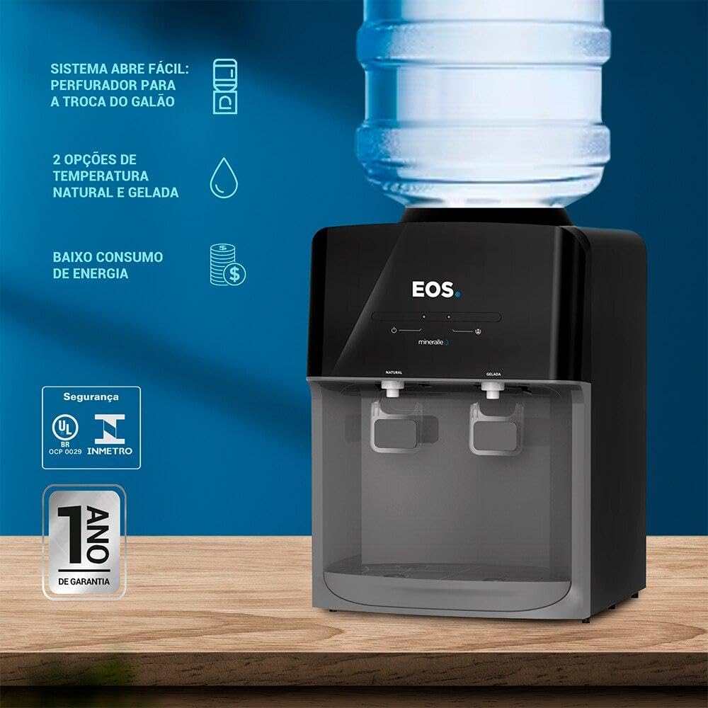 Bebedouro De Mesa Para Garrafão Eos Mineralle Ebe03p Bivolt – Preto