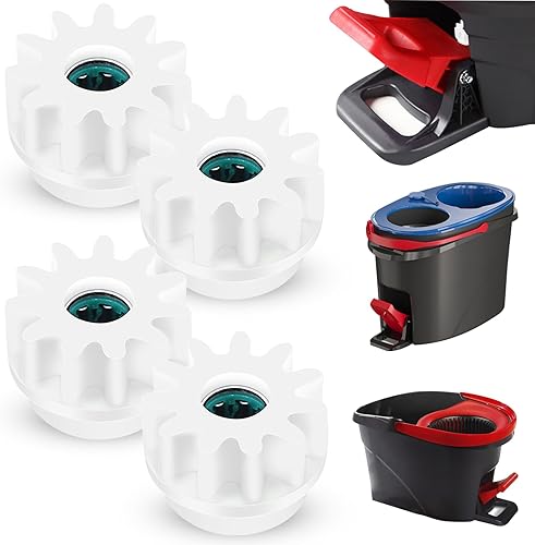 4 piezas de repuesto de trapeador giratorio, cubo de fregona giratoria, repuesto de piñones de engranaje compatibles con Ocedar, piñones de