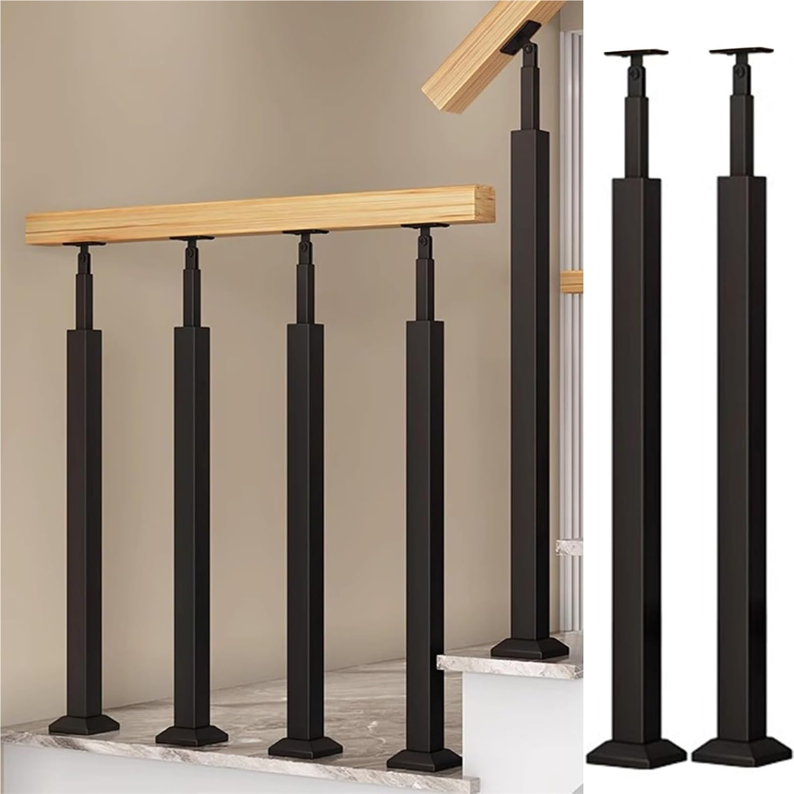 Poteau de câble d'escalier réglable de 104,9 cm pour garde-corps moderne de terrasse et loft