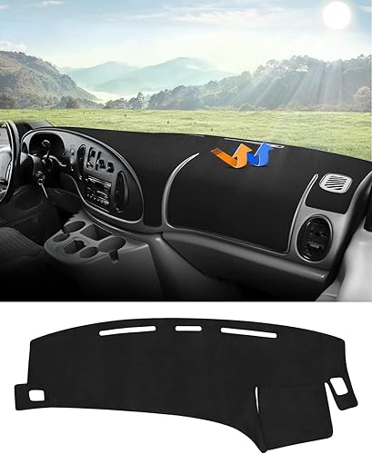 Autorder Alfombrilla de cubierta de tablero para Ford E150 E250 E350 1997-2008E450 2003-2008 Econoline Accesorios Cubierta de tablero de franela