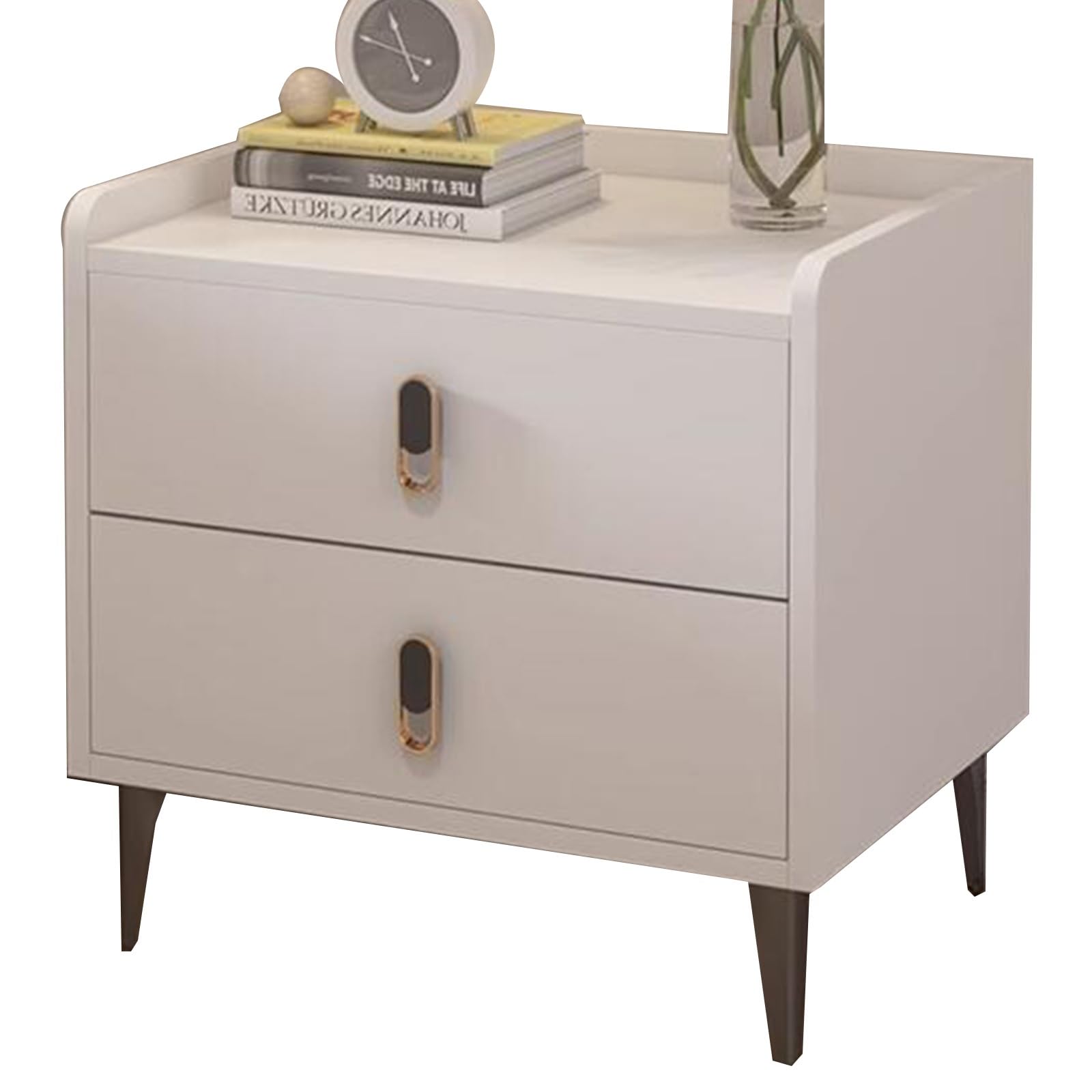 Table de chevet blanche dans la chambre pour un réveil serein